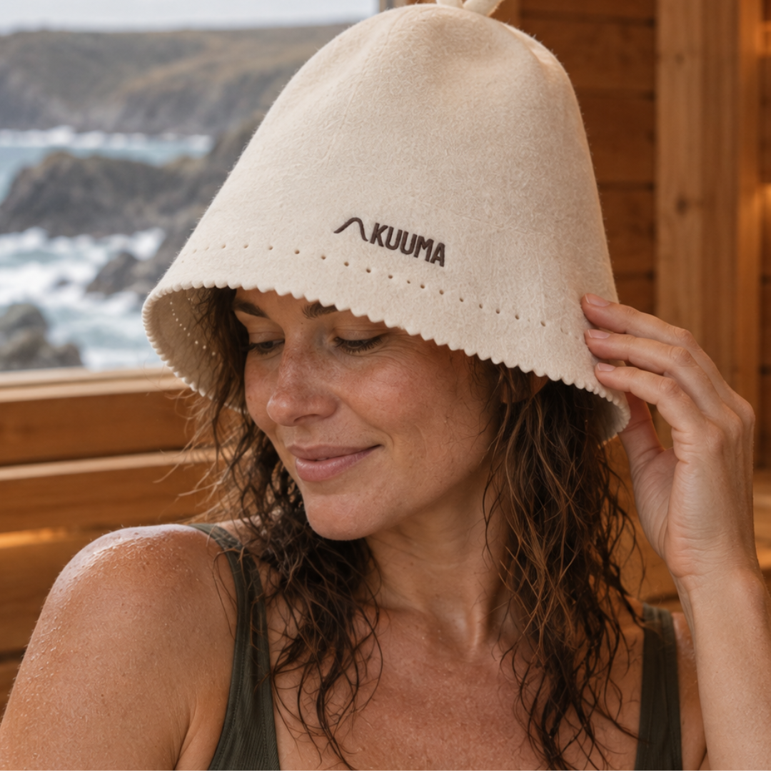 Bonnet de sauna 100 % en laine mérinos