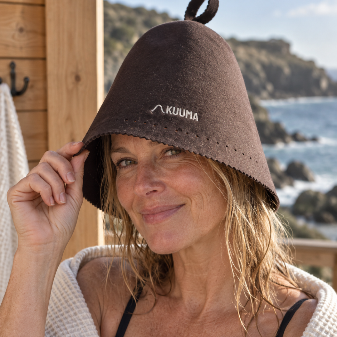 Bonnet de sauna 100 % en laine mérinos
